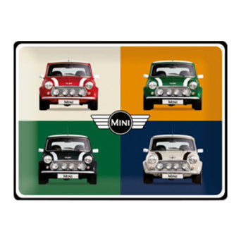 Schild Mini - 4 Cars Pop Art
